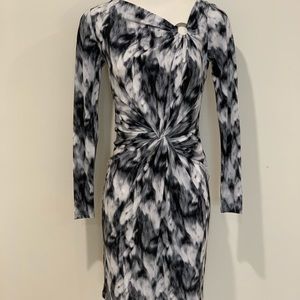 Michael Kors Long sleeve gray black white dress